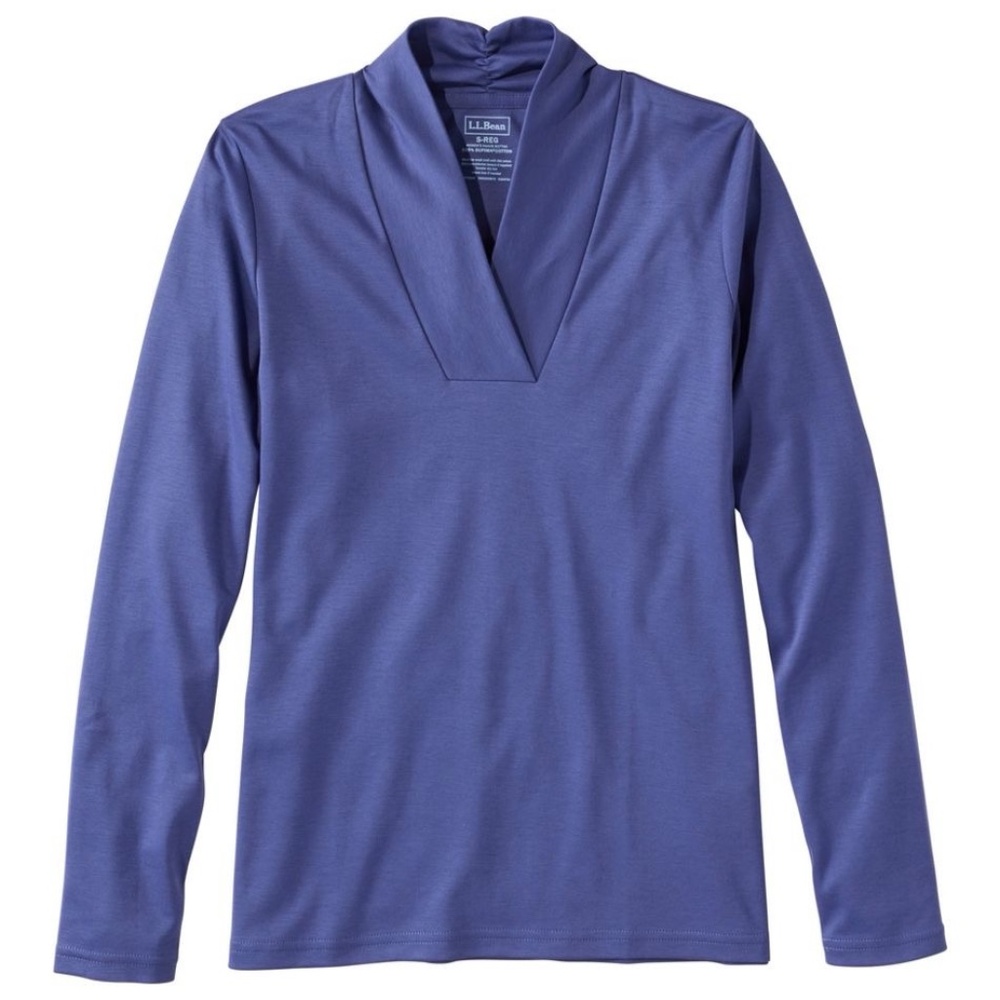 L.L. Bean Pima Cotton Tee, Shawl Long-Sleeve, Size M